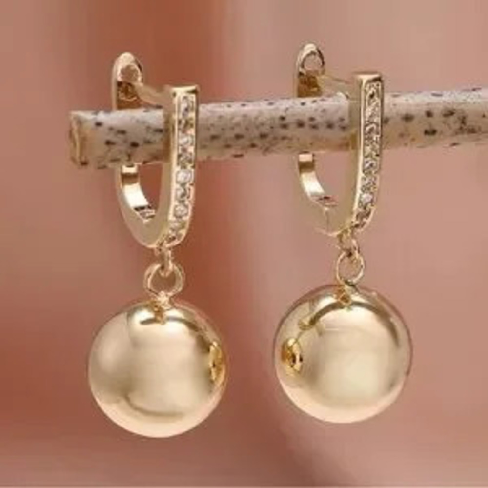 Cute Small Round Metal Dangle Earrings For Women